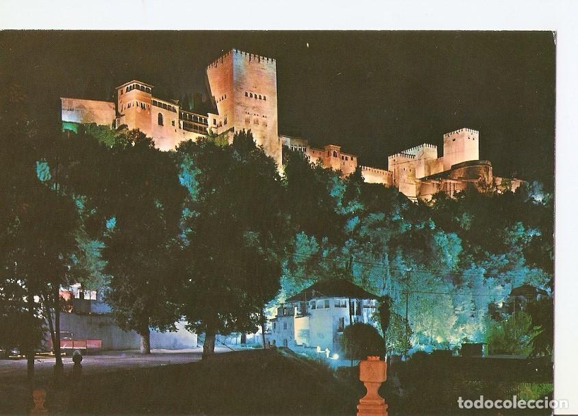 Postales: Postal 025714 : Vista nocturna de la Alhambra. Granada - Varios