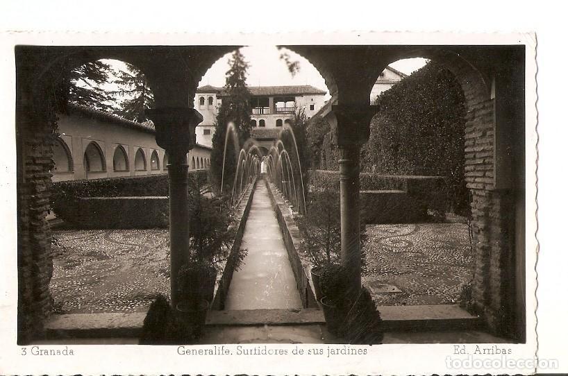 Cartes Postales: Postal 027062 : Granada. Generalife. Surtidores de sus Jardines - Varios