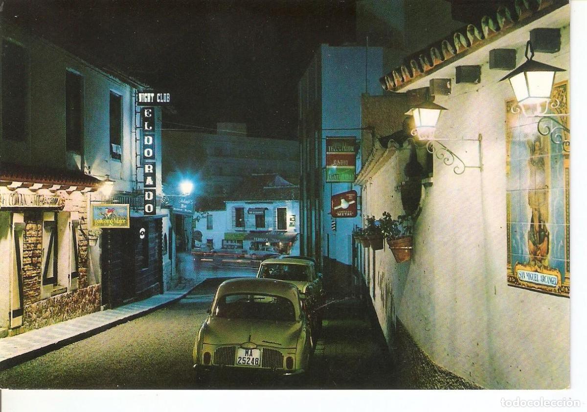 Postkarten: Postal 037696 : Costa del Sol - Torremolinos. Calle San Miguel de noche - Varios