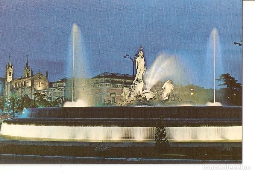 Cartoline: Postal 034916 : Madrid. Fuente de Neptuno. Aspecto nocturno - Varios