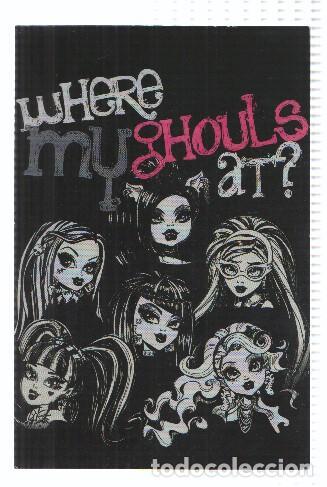 Postales: Photocards: MONSTER HIGH, Numero 100: Frankie Stein, Clawdeen Wolf, Darculaura, Cleo de Nile, Lagoon
