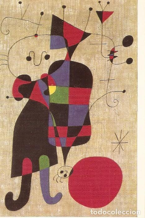 Postales: Postal 021051 : Personnages et chien devant le soleil, Joan Miro - Varios