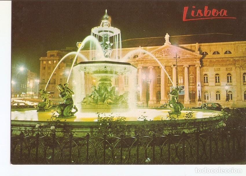 Cartes Postales: Postal 030764 : Lisboa (Portugal) Rossio - Fonte e Teatro - Varios