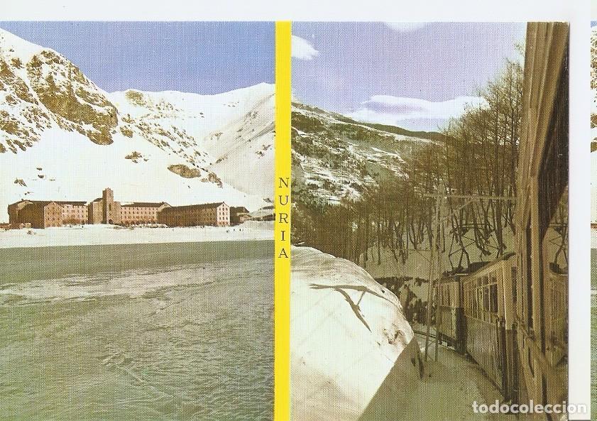 Postales: Postal 045019 : Nuria (Gerona). Estacion invernal. Vista del santuario y ferrocarril de cremallera -