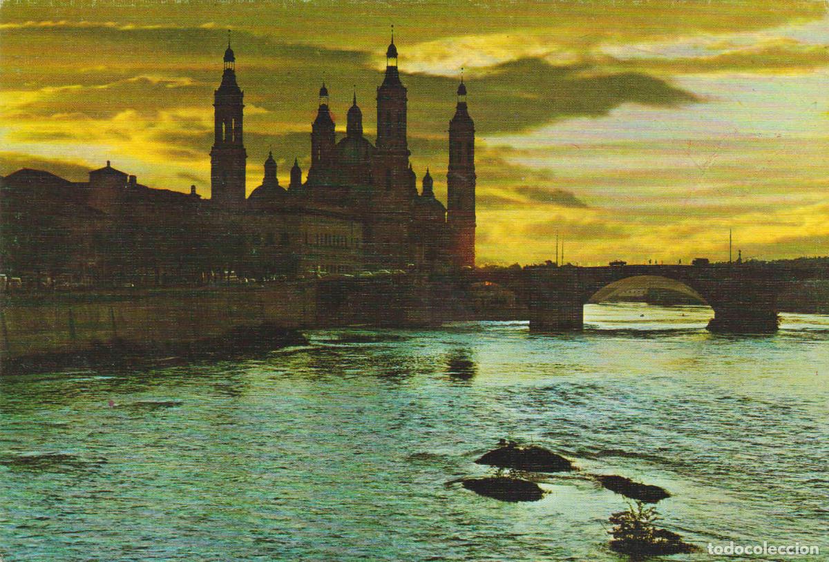 Postales: POSTAL 62853 : Zaragoza. Atardecer en el rio Ebro. Espa&ntilde;a - Varios