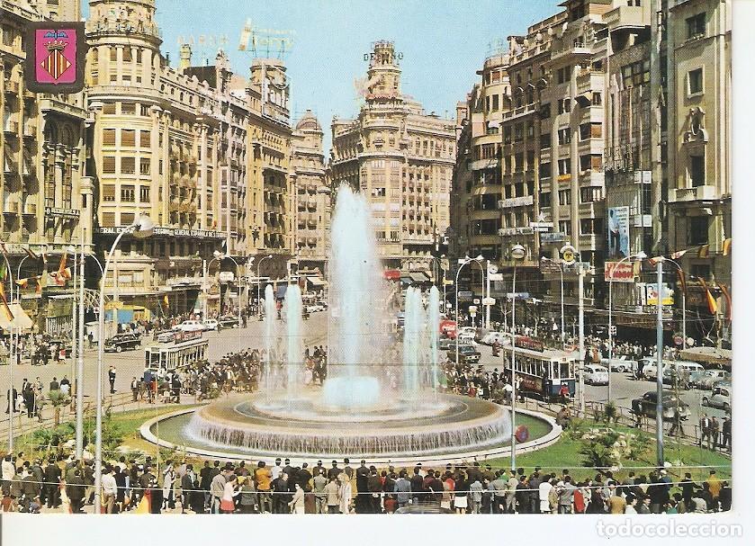 Postales: Postal 045411 : Valencia. Plaza del Caudillo. Fuente monumental - Varios