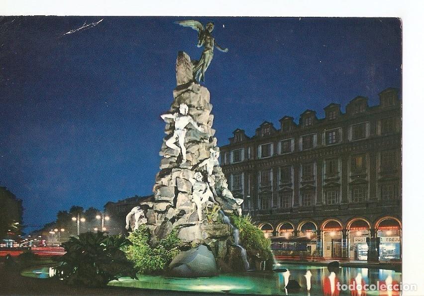 Postais: Postal 036777 : Torino by night - Monument to Frejus and Statuto Square - Varios