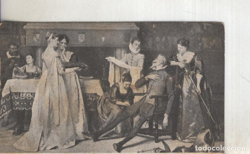 Postales: Postal cromo B/N 0176 : Don Quijote en casa de los Duques por A.Gisbert - Varios