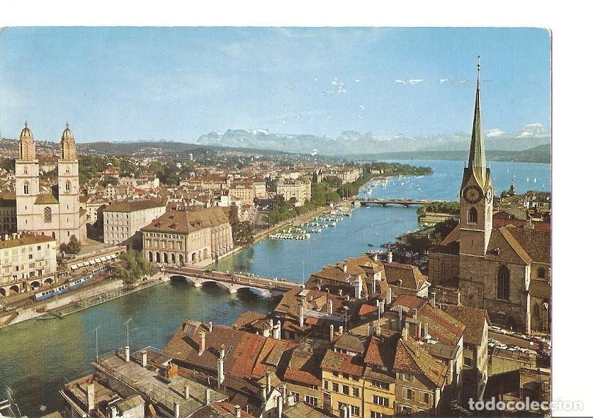 Cartes Postales: Postal 022992 : Z&uuml;rich, mit Limmat, See und Bergen - Varios