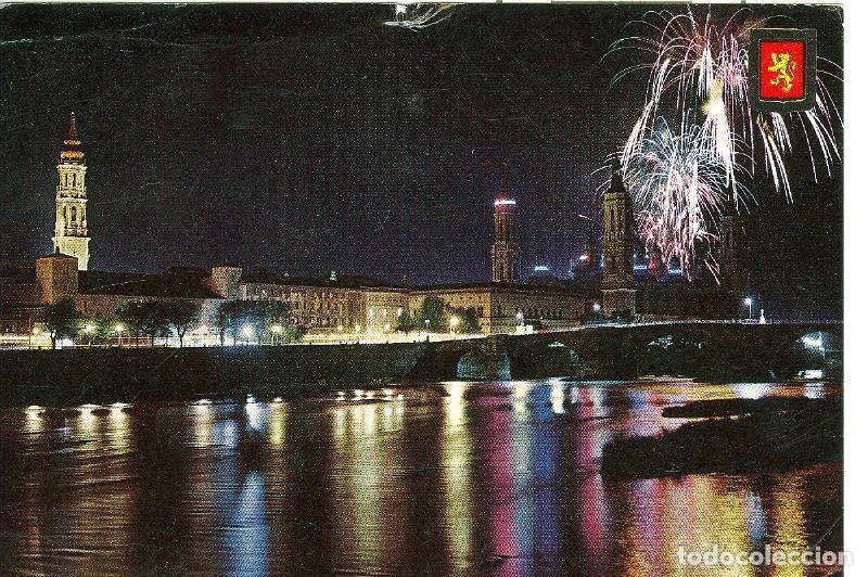 Postales: Postal 6240 : Ebro y El Pilar de noche, Zaragoza - Varios