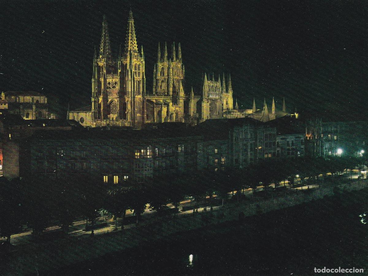 Cartoline: POSTAL B6524: BURGOS: PASEO DE LA ISLA Y CATEDRAL NOCTURNA - Varios