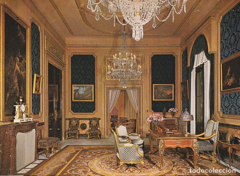 Postales: POSTAL B6554: BARCELONA: PALACIO REAL DE PEDRALBES. DESPACHO JEFE DE ESTADO - Varios