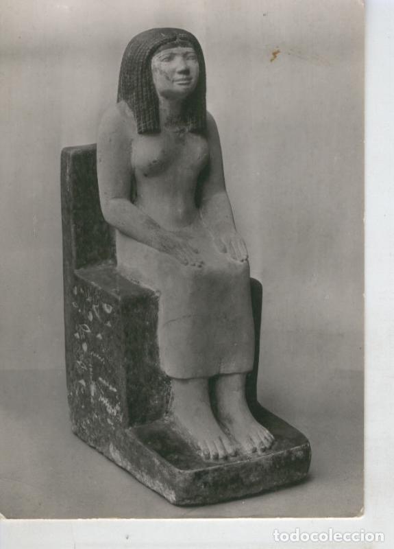 Postales: Postal 008534: Egyptian limestone seate statuette of the lady Ninofretmin - Varios