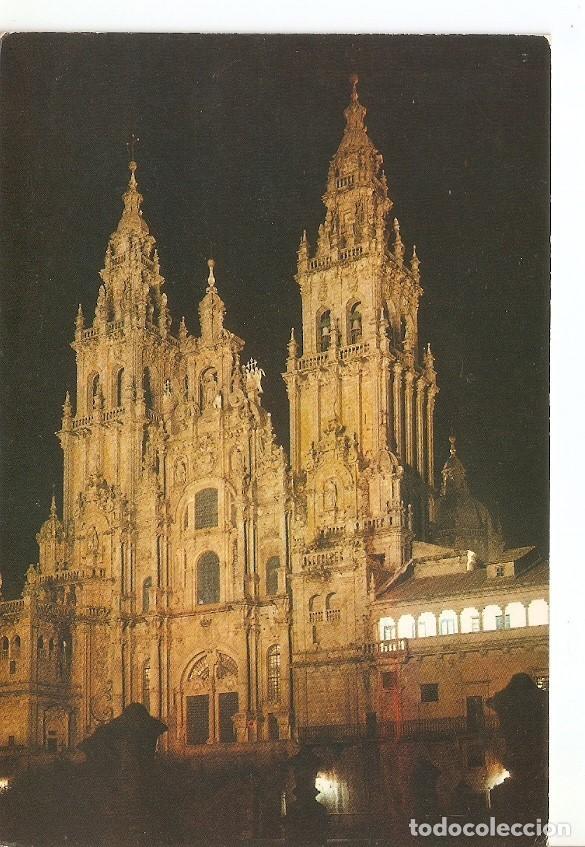 Postkarten: Postal 033225 : Santiago de Compostela. Catedral - Fachada del Obradoiro - nocturna - Varios