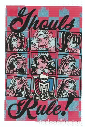 Cartes Postales: Photocards: MONSTER HIGH, Numero 099: Frankie Stein, Clawdeen Wolf, Darculaura, Cleo de Nile y Lagoo