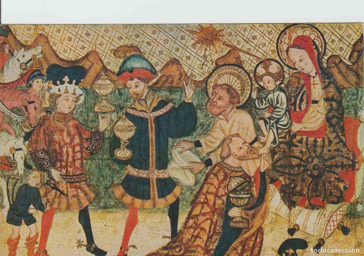 Cartoline: POSTAL 625278 : Adoracion de los magos. Museo del arte de Catalunya. Barcelona. Espa&ntilde;a - Varios