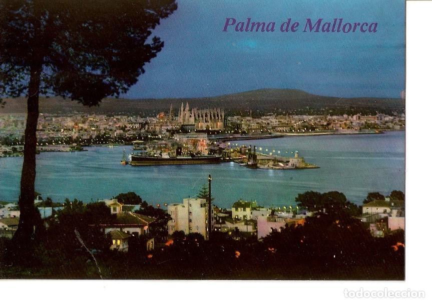 Postkarten: Postal 028178 : Mallorca (Baleares) Espa&ntilde;a, vista nocturna desde la Bonanova - Varios