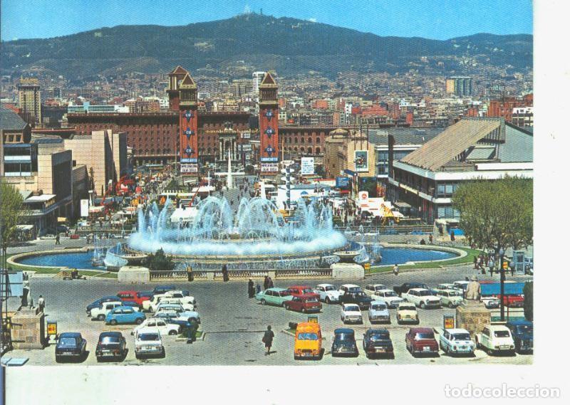Postkarten: Postal 014490: Fuente Montjuich y Plaza Espa&ntilde;a de Barcelona - Varios