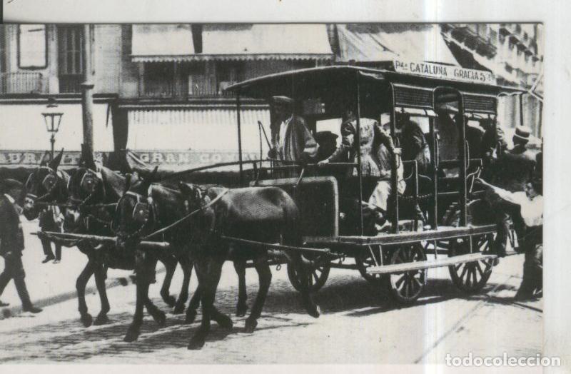 Cartes Postales: Postal 011366: Tranvies de Barcelona a Caballs, desde Plaza Catalunya a Gracia en 1910 - Varios