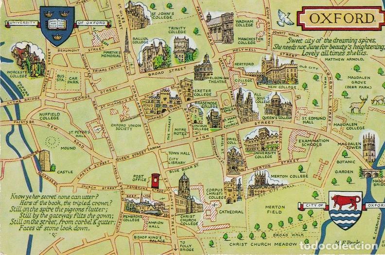 Postkarten: POSTAL B6160: OXFORD: MAPA - Varios