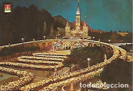 Postais: POSTAL 17941: Lourdes basilica iluminada - Varios