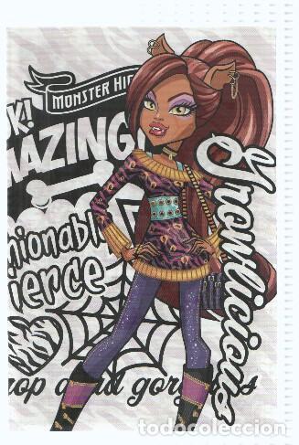 Postales: Photocards: MONSTER HIGH, Numero 006: Clawdeen Wolf (Panini 2011) - Mattel