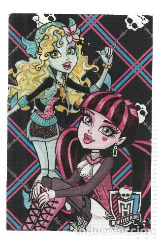 Postales: Photocards: MONSTER HIGH, Numero 072: Lagoona Blue y Draculaura (Panini 2011) - Mattel