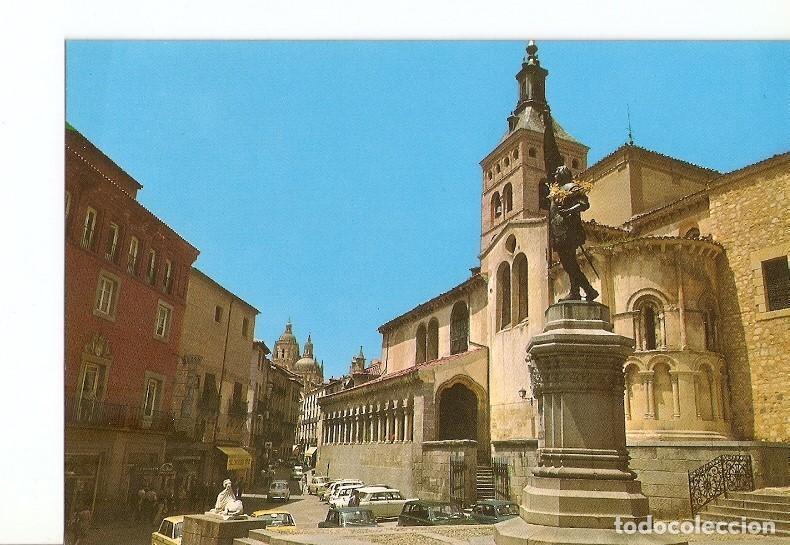 Postkarten: Postal 020867 : Monumento a Juan Bravo e Iglesia de San Martin - Segovia - Varios
