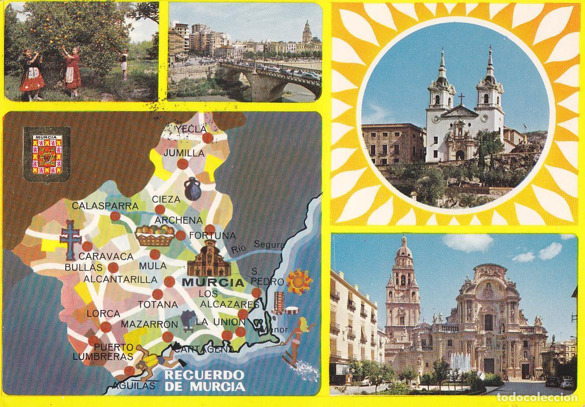 Cartes Postales: Postal 61173 : Murcia. Huertanas - Puente viejo Santuario Ntra. Sra. De la Fuensanta. Catedral - Var