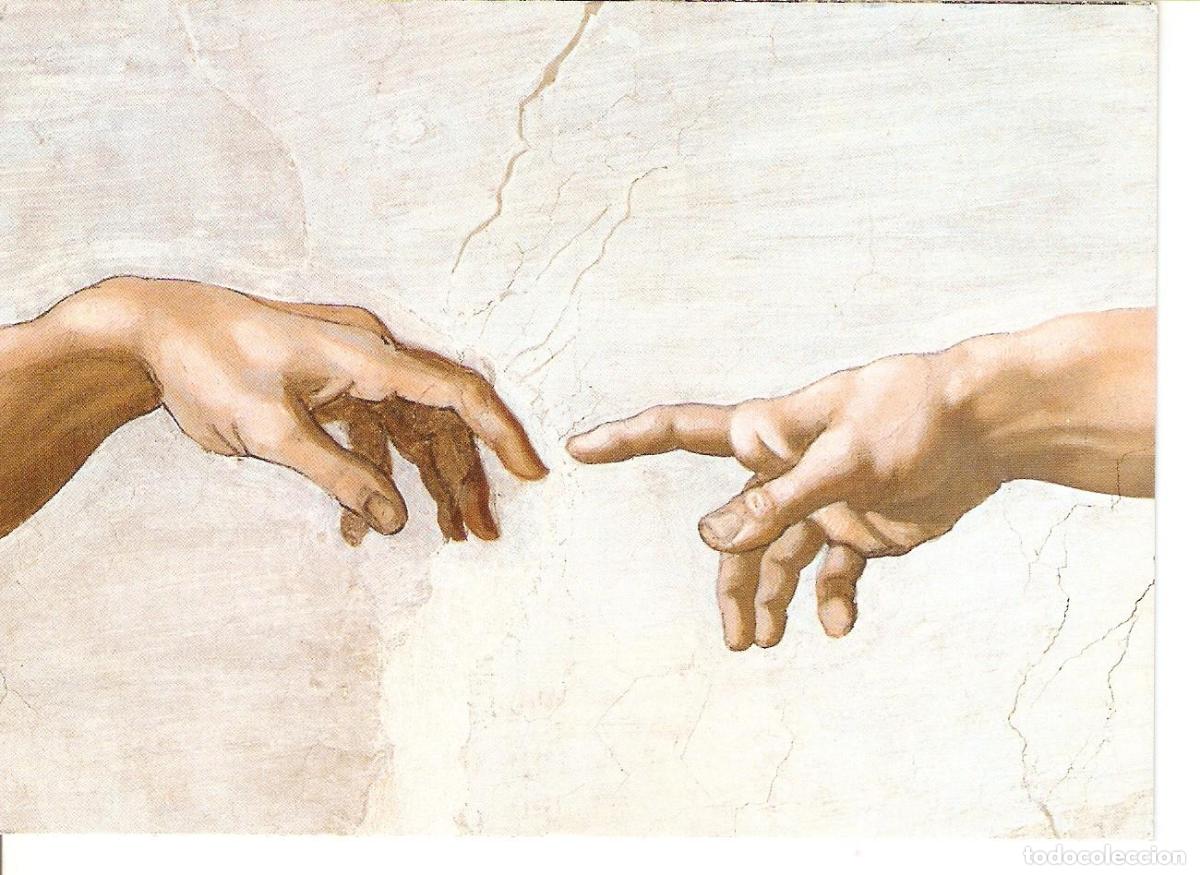 Postcards: Postal 038236 : Citta del Vaticano. The Sistine Chapel. Michelangelo - The Creation of Adams detail
