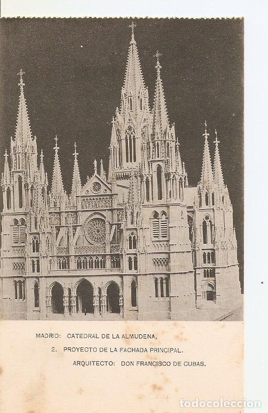 Postais: Postal 036597 : Madrid: Catedral de la Almudena proyecto de la Fachada principal. Arquitecto Don Fra