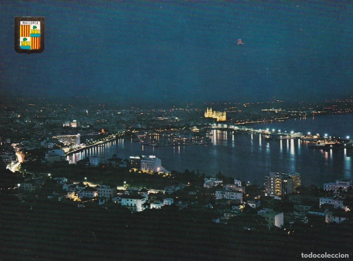 Cartoline: POSTAL B9216: MALLORCA: PALMA. VISTA NOCTURNA - Varios