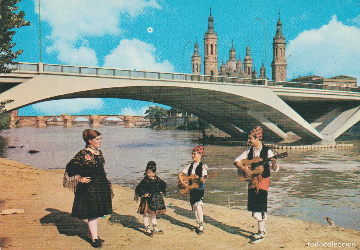 Postais: POSTAL 62751 : Zaragoza. Grupo tipico y Rio Ebro. Espa&ntilde;a - Varios