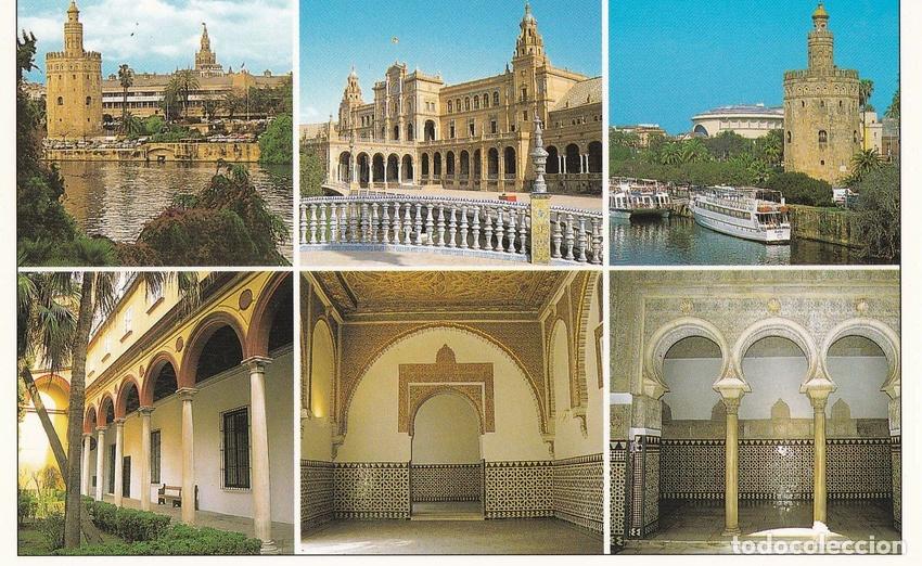 Postales: POSTAL B10286: SEVILLA: DIVERSOS ASPECTOS DE LA CIUDAD Y MONUMENTOS - Varios