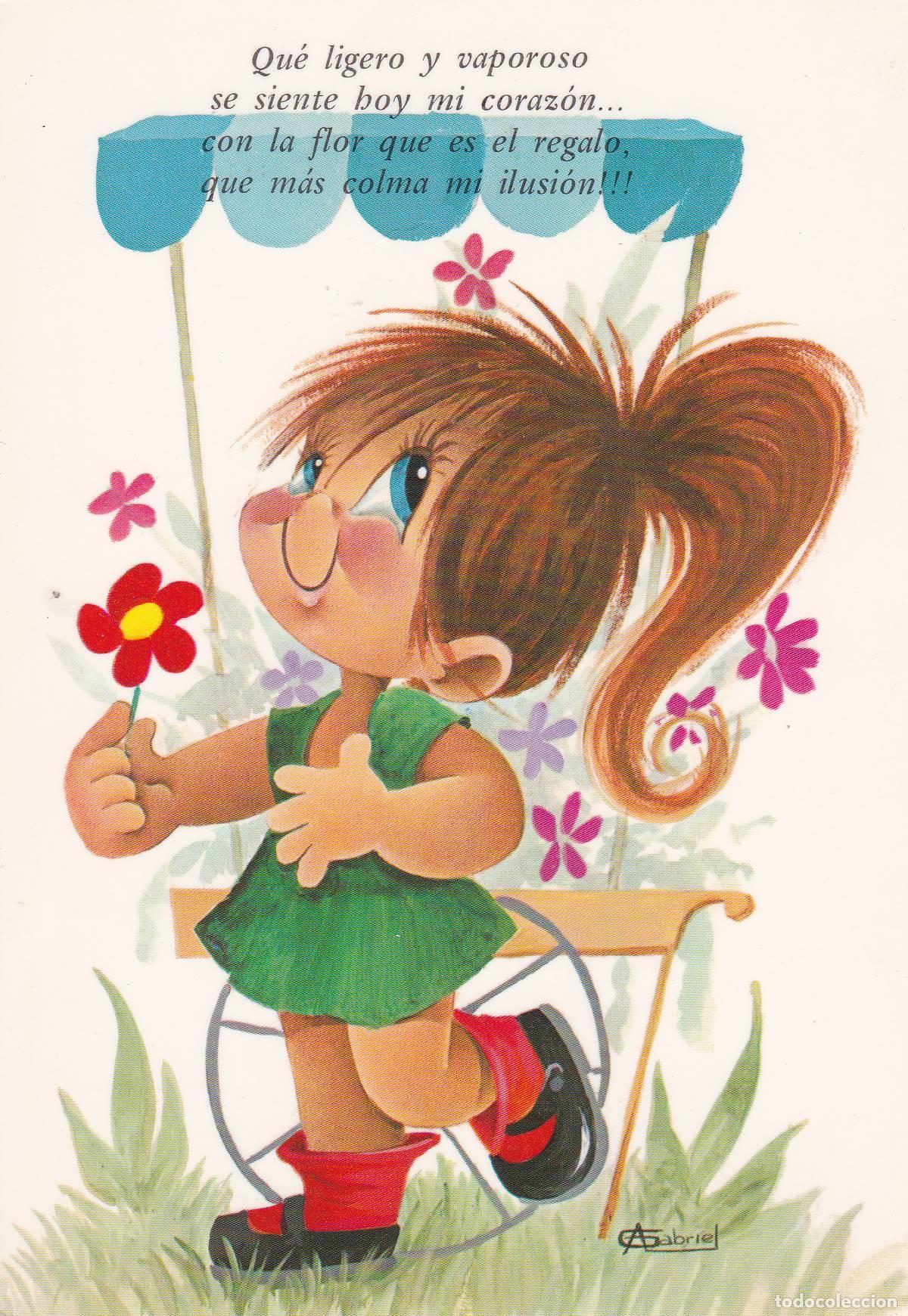 Postcards: POSTAL B10376: GABRIEL: ILUSTRACION NI&Ntilde;A EN BOSQUE - Varios
