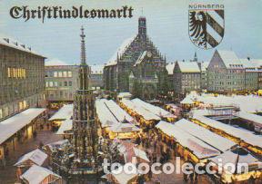 Postkarten: POSTAL 62896 : Nuremberg hermosa fuente y Frauenkirche. Alemania - Varios