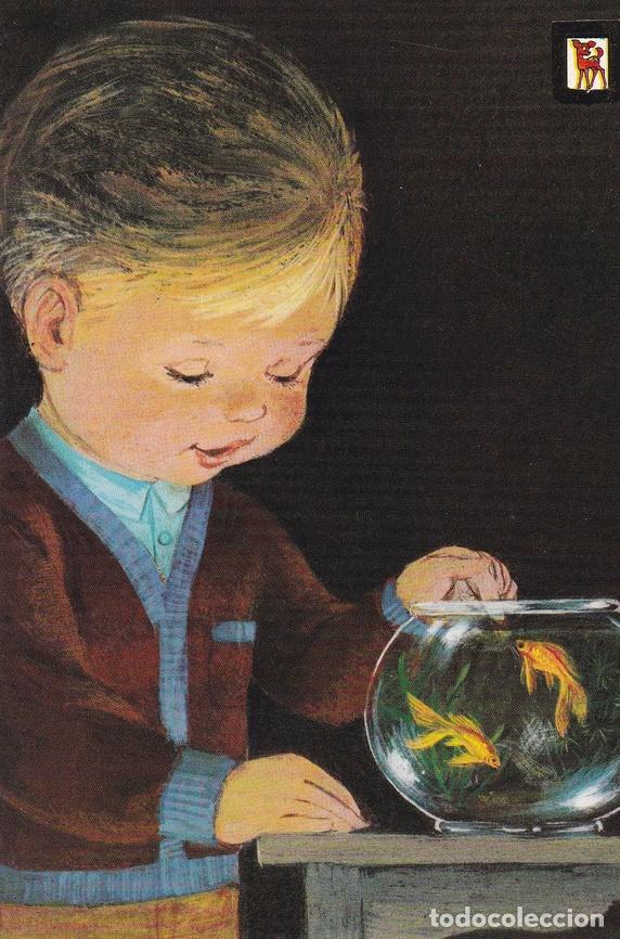 Postales: POSTAL B10768: ILUSTRACION NI&Ntilde;O Y PECERA. SERIE L. - Varios
