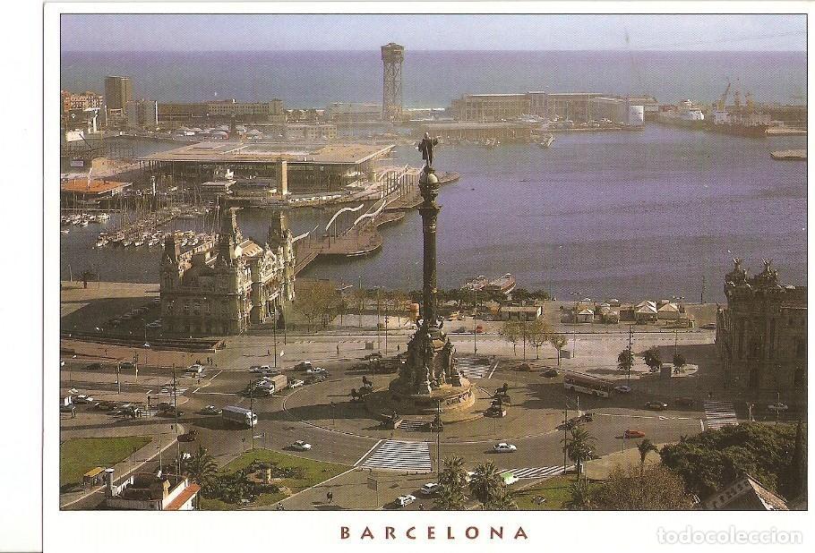 Postales: Postal 025808 : Portal de la Pau i monument a Colom. Barcelona - Varios