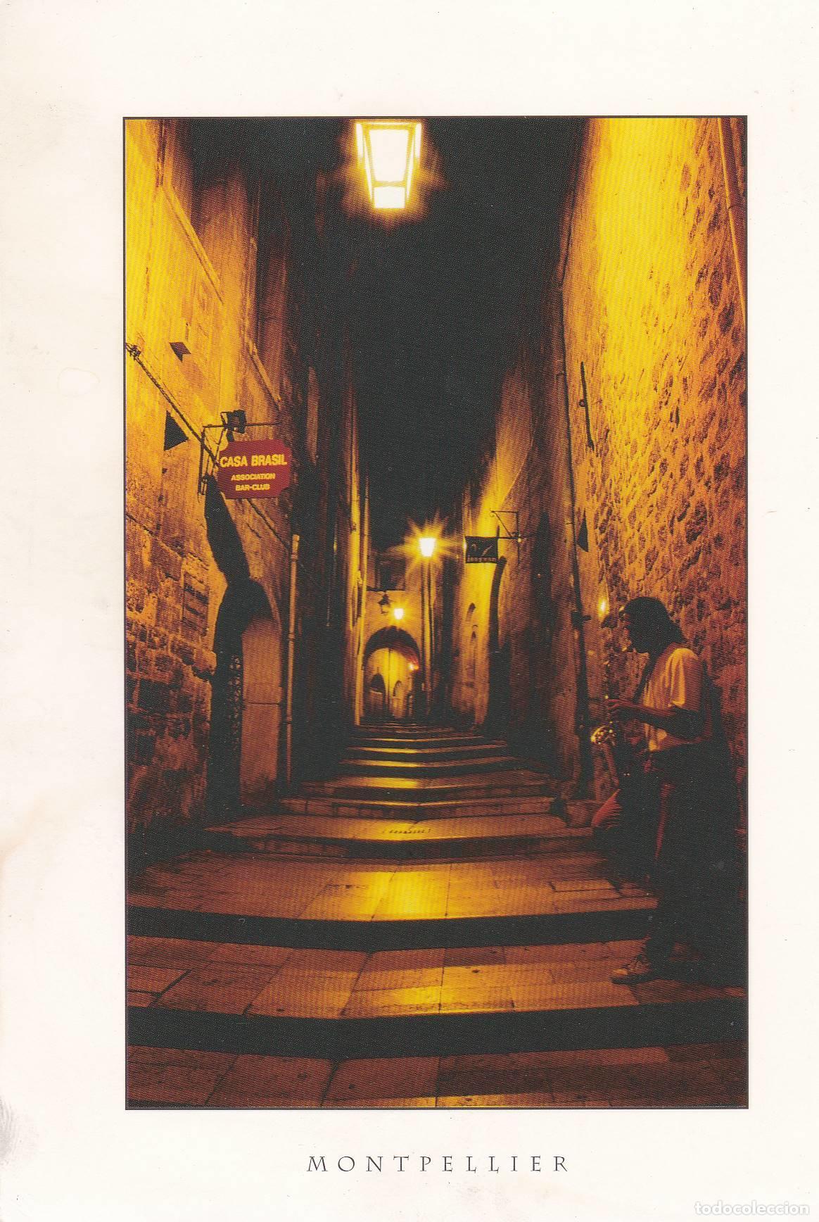 Postkarten: POSTAL B6066: MONTPELLIER: CALLE NOCTURNA - Varios