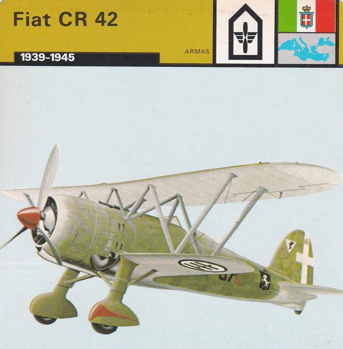Postales: FICHA ARMAS: FIAT CR 42. 1939-1945 - Varios