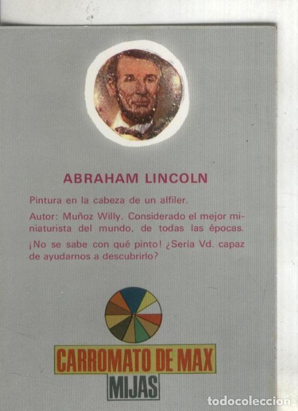 Cartes Postales: Postal 003712: Mijas: Carromato de Max: Primer museo mundial de Miniaturas: Abraham Lincoln - Varios