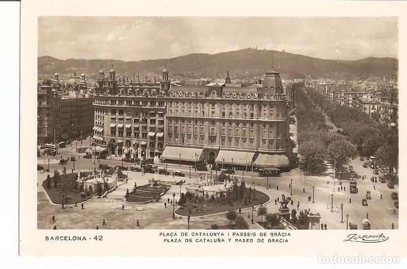 Postkarten: Postal 027479 : Barcelona. Plaza de Catalu&ntilde;a i Passeig de Gr&agrave;cia - Varios