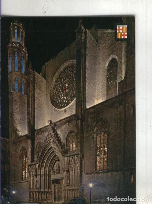 Postais: Postal 002376: Barcelona: vista nocturna de Santa Maria del Mar - Varios