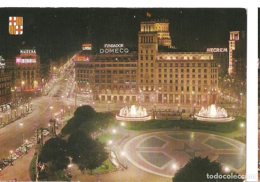 Cartoline: Postal 046587 : Barcelona. Plaza de catalu&ntilde;a. Vista nocturna - Varios