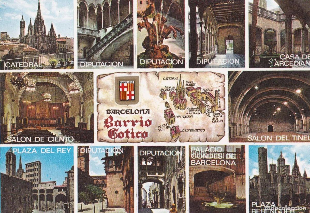 Postcards: POSTAL B12136: BARCELONA BARRIO GOTICO. DIVERSOS ASPECTOS - NULL