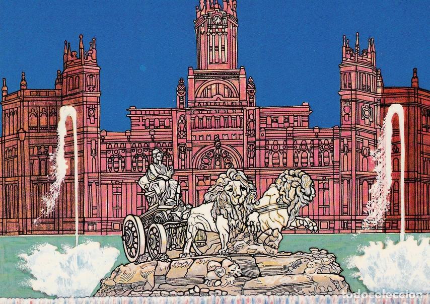 Postais: POSTAL B6392: MADRID: ILUSTRACION FUENTE DE CIBELES - Varios