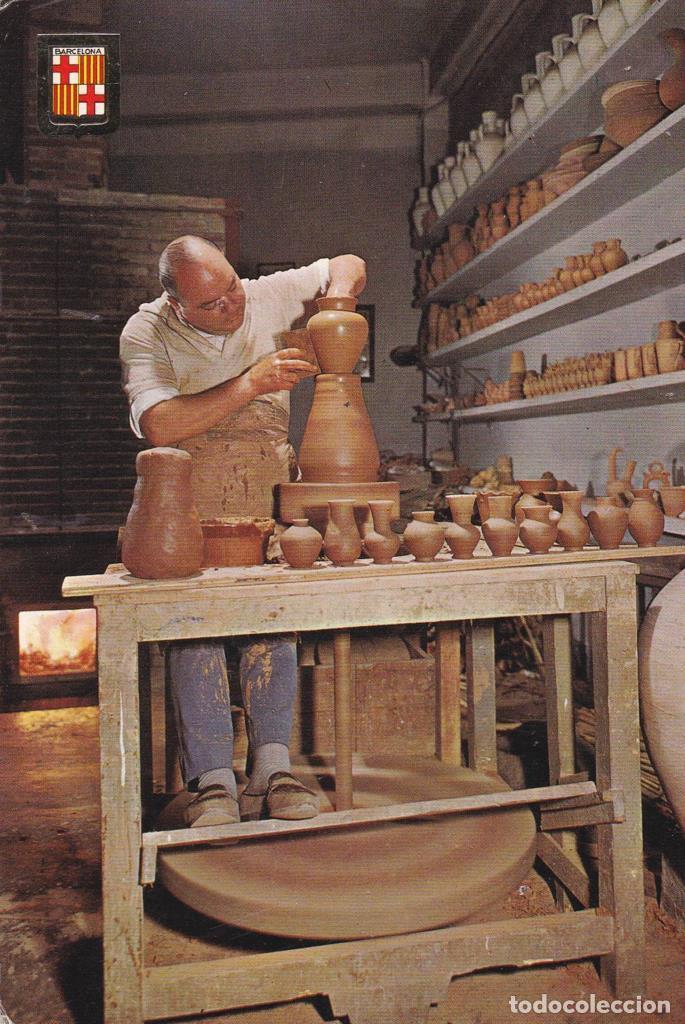 Cartoline: POSTAL B12404: BARCELONA: PUEBLO ESPA&Ntilde;OL, artesano de la ceramica