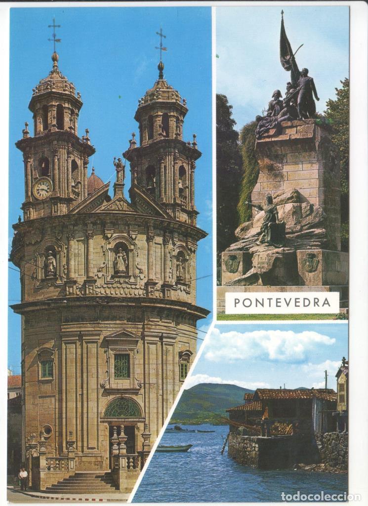 Postales: Postal JC0114: Pontevedra. Iglesia de la Peregrina y monumento a los Heroes de Puente Sampayo - Vari