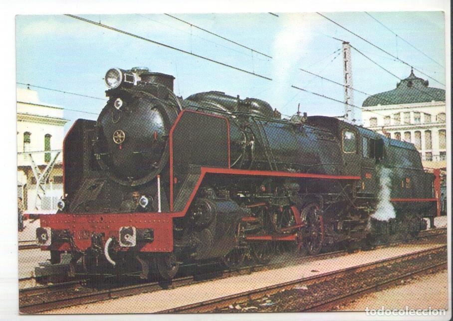 Cartoline: Postal JC0309: Locomotora serie 141 F 2201/2417. Tipo Mikado 2000 CV. Lleida - Varios