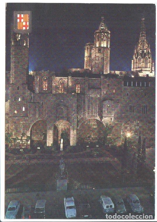 Cartes Postales: Postal JC0493: Barcelona. Barrio Gotico. Plaza Berenguer el Grande, vista nocturna - Varios
